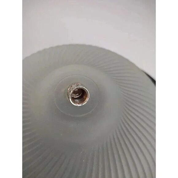 Vintage 8.5" Frosted Glass Ribbed Swirl Ceiling Light Shade - Picture 8 of 14